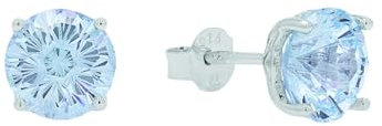 Amor Ohrstecker 925 Sterling Silber Damen Ohrschmuck, mit Zirkonia synth., 0,8 cm, Blau, Kommt in Schmuck Geschenk Box, 2039961