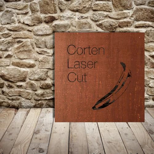Placa personalizada de metal CORTEN. Cartel a medida efecto óxido.