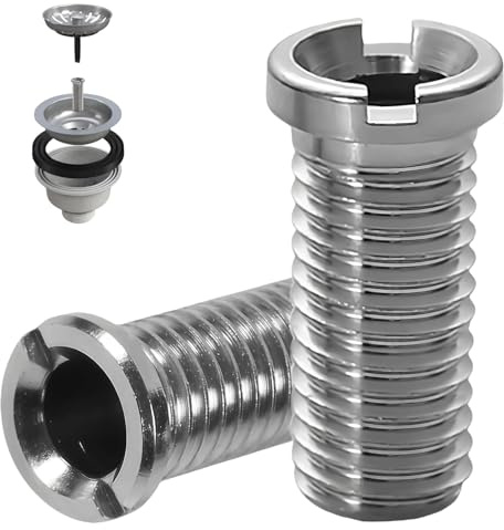 2 Stück Hohlschraube Spüle, M12 x 30 mm Edelstahl Hohlschraube Spüle, Waschbecken Schrauben, Hohlschraubes für Siebkorbventile, Küchenspülen Siebkorbspülen Spülbecken Zubehör