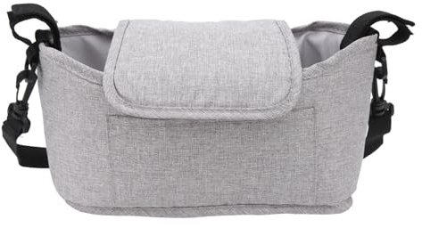 petjoyful Kinderwagen-Hängetasche, vielseitig einsetzbar, große Kapazität, stilvolle, leichte Kinderwagen-Reisetasche für Outdoor-Camping (Grau)