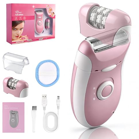 Epilator Shaver, USB-Rechargeable 2-Speed Portable Hair Remover | Facial hair remover for women for chin hair removal, hypoallergenic blades for face, legs,bikini,travel,daily home grooming