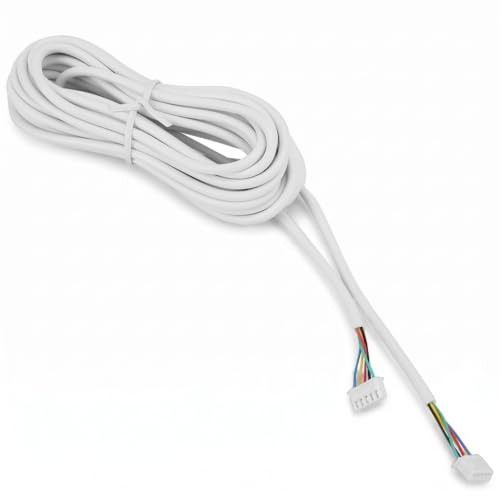 BONKZEBU Câble en Cuivre Flexible à 5 Conducteurs, Isolation en PVC Blanc | Transmission Stable pour Système de Visiophone,15M, conductivité électrique, pour les Utilisateurs du Système D' de porte
