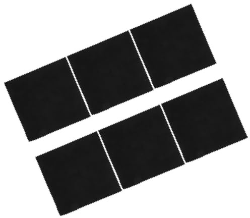 Beavorty 6 Stück Reinigungsset für Musikinstrumente mit Doppelseitigem Flanell zur Pflege und Reinigung von Gitarre und Klavier Schwarzes Poliertuch