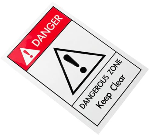 ULTECHNOVO Panneau Signalisation Industriel Autocollant Zone Dangereuse 90X60 MM pour Milieu Mécanique