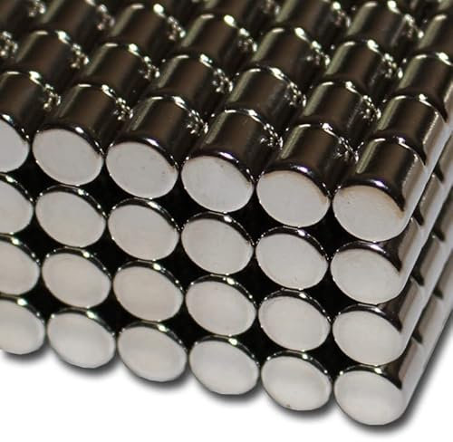 5 Neodym Magnete Ø8x8 mm NdFeB N48 NiCuNi vernickelt - Haftkraft ca. 4 kg -
