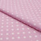 Stoff Meterware Punkte 7 mm Baumwolle - 1 Meter, Schadstoffgeprüft, Gepunktet, Tupfen, Dots, Baumwollstoff, Kinderstoff, Dekostoff, Karneval, Fasching, Kostüme (Weiß auf Rosa)