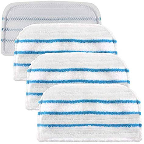 SPARES2GO FSMP20 Type Washable Microfibre Cleaner Cover Pads for Black & Decker Steam Mop (Pack of 4)