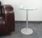 freeroom24 Designer Beistelltisch Glas Silber 40x40x60 cm - Wohnzimmertisch modern - stabiler Couchtisch - praktischer Coffee Table rund - kleiner Kaffeetisch - Glastisch - Sofatisch - Made in Germany