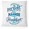 Fashionalarm Kissen Niemand ist perfekt - Männer aus Frankfurt - 40x40 cm mit Füllung | Geburtstag Geschenk Idee Frankfurter | Spruch Stadt, Farbe:weiß