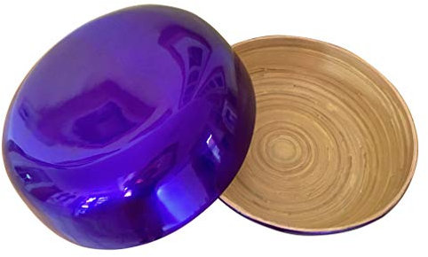 SimSim Hochglanz XXL Dekoschale, Schüssel aus Bambus, 39 cm Durchmesser Lila