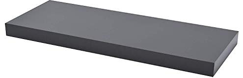 spot on dealz High Gloss Wall Floating Shelf/Shelves White/Black/Grey Display Storage Unit (Grey, 80CM)