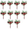 Amosfun 10er Set KüNstliche Tannenzweige Mit Beeren Und Tannenzapfen, Ideal FüR Weihnachtsdekoration, Advent Tischdeko Und DIY Bastelprojekte
