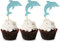 Unimall Global 24Pcs Glitter Blue Dolphin Cupcake Topper Meeresthema Cupcake Picks für Babyparty Meeresthema Geburtstagsfeier Dekoration Zubehör