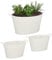 Relaxdays Metallwanne 3er Set, ovales Pflanzgefäß, mit Griff, wasserdicht, Garten, Vintage Design, 12, 18 & 22 l, Creme