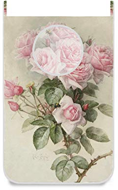 ISAOA Gro?er W?schesammler zum Aufh?ngen, f¨¹r Schlafzimmer, Kinderzimmer, Wohnheim, T¨¹r, Schrank, Vintage, Shabby Chic, rosa Rose, W?schesack, faltbar, Aufbewahrungsbox, Spielzeug