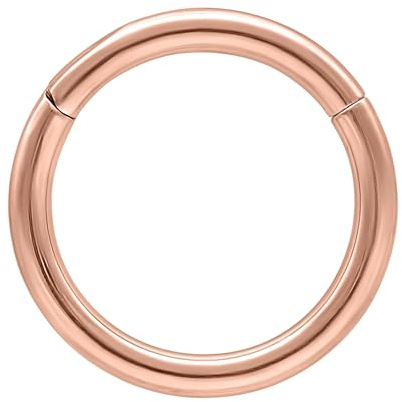 Wildcat Piercingringe - Hinged Ring aus Titan Grad 23, Körperstelle: Ohr, Nase, Lippe, Bauchnabel, Stärke: 1,6mm| Durchmesser: 12,0mm, Roségold