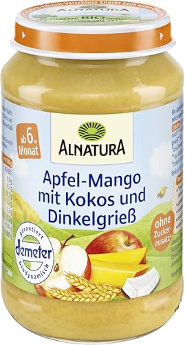 Alnatura Apfel-Mango mit Kokos und Dinkelgrieß ab dem 6. Monat, 190 g