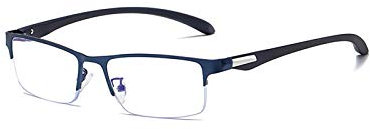 Nobrands Kurzsichtig Fernbrille,Anti Blaulicht Brille Metall Kurzsichtig Brille Damen Herren Korrekturbrille bei Kurzsichtigkeit, Nearsighted Glasses Stärken Von -100 bis -6.00 Dioptrien (-250, Blau)