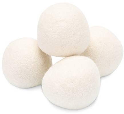 Io Nova ® Trocknerbälle aus Schafwolle 4 Stück, Trocknerkugeln für sanfte und leise Trocknung, reduziert Falten, nachhaltig, ökologisch, wiederverwendbar, bis zu 40% weniger Strom und Zeit