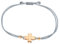 Selfmade Jewelry Armband Damen Kleeblatt Roségold Handgemachtes Glücksarmband mit Klee Größenverstellbar Inkl. Geschenk-Verpackung (Rosegold - Grau)