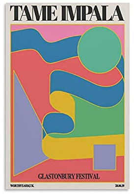 UYJH Vintage-Musikposter Tame Impala, Leinwandkunst, Poster und Wandkunst, Bild, moderne Familie, Schlafzimmer, Dekoration, Poster, 40 x 60 cm