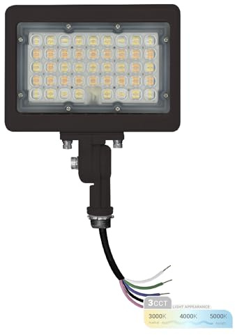 NUWATT 50W Bronze LED Flood Lights Outdoor, 3CCT 3000K-5000K, Dimmable, UL