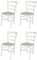t m c s Tommychairs - 4er Set Stühle Venezia für Küche und Esszimmer, Robuste Struktur aus Buchenholz, deckend Weiss lackiert und gepolsterte Sitzfläche mit Stoff in der Farbe Auster Weiß bezogen