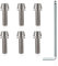SPEEDWOX 6 Stück Inbus-Sechskantschrauben mit Sechskantschlüssel, Titan M6 x 20 mm mit Unterlegscheibe, MTB, Rennrad, Mountainbike, Fahrrad, Vorbauschraube, Titan, für MTB, Fahrrad, Vorbau