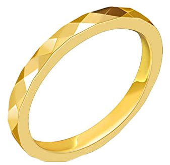 Homxi Ring Damen Herren,Ringe Einfache Raute Edelstahl Ring Herren Gold