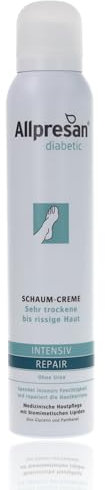 Allpresan diabetic INTENSIV + REPAIR ohne Urea Schaum-Creme - bei Diabetes mellitus - für sehr trockene bis rissige Fußhaut - 200 ml