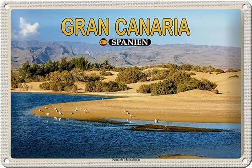 Femer Blechschild Reise 30x20cm Gran Canaria Spanien Dunas de Maspalomas