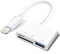 Apple Adaptateur Lightning vers carte SD et TF USB pour iPhone/iPad, lecteur de cartes 3 en 1, clé USB, clavier, souris, hubs, MIDI, carte mémoire Micro SD TF, Plug & Play