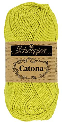 Scheepjes - Scheepjes Catona 245 Green Yellow Yarn - 1x10g