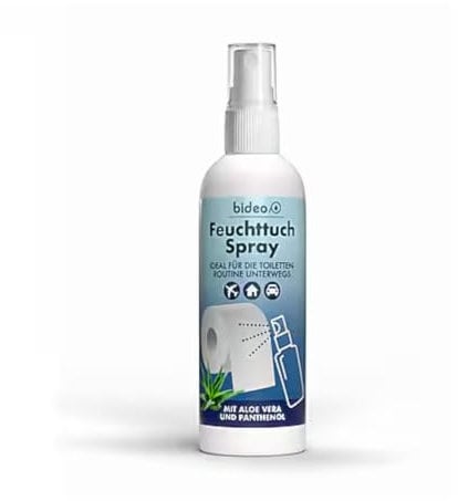 bideo® Feuchttuchspray 50ml - Hygienische Reinigung mit nur einem Sprühstoß auf das Toilettenpapier (50ml – 1er Set)