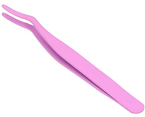 Wimpern Pinzette Falsche Wimpern Applikator Gebogene Spitze Wimpern Pinzette Paste Falsche) (Gummi und Kunststoff fluoreszierend lila (Beutel)