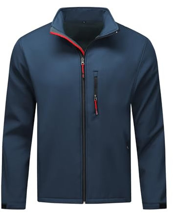 YOUTHUP Blouson Hommes Léger Veste en Micro Polaire Imperméable Veste Sportif Printemps Bleu Marine L