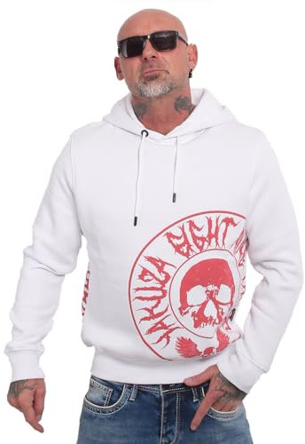 Yakuza Herren Tweak Kapuzenpullover, Weiß, 3XL