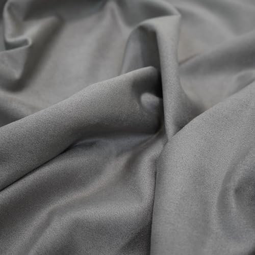 The Fabric Centre Alcantara-Stil, silberfarbener Stretch-Spandex-Kunstwildlederstoff, perfekt für Auto-Zierleisten und Innenausstattungen, Lieferwagen und Wohnmobile, Meterware
