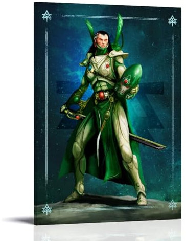 Aeldari Guardian Poster, Wandkunst, Poster, Geschenk für Freunde, Schlafzimmer, Wohnzimmer, Dekoration, modernes ästhetisches Poster, dekorative Malerei, Leinwand, Wandposter und Kunstdruck, moderne
