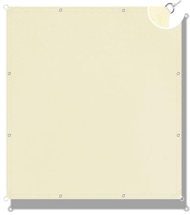 Brise-Vue pour Balcon 130x150cm Voile Pergola Imperméable 90% Protection UV Toile Pare Soleil pour Patio Jardin Terrasse Extérieur Balcon Piscine -Beige