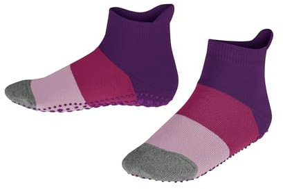 FALKE Stoppersocken Colour Block K Hp Baumwolle rutschhemmende Noppen 1 Paar, Blau Deep Lilac 6963, 35-38