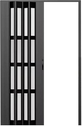 Porte coulissante, Porte Pliante accordéon Portes Accordéon De Séparation De Pièce De Chambre À Coucher, Porte Coulissante De Grange Transparente Pour Buanderie, Camping-car Et Garde-manger(Black H 20