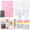 Budget Planner Deutsch mit Taschenrechner A6 Budget Binder Cash Stuffing Finanzplaner Sparchallenge Budgetplaner Geld Organizer Sparbuch Geldplaner Haushaltsbuch mit Geldfächer (Marmor Rosa)
