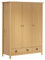 Willood Kleiderschrank mit 3 Türen Hill Braun 127x50x170cm Massivholz Kieferholz Kleiderschrank geeignet für Schlafzimmer Wohnzimmer Doppeltüren mit Schienen eine große Schublade