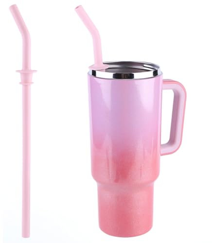 Fiorky Replacement Straws for Hydro Flask Travel Tumbler 40oz, Press in Straw Silicone Reusable Straw Long Straw Drinking Straw for Hydro Flask Water Bottle Accessories Parts