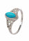 mantraroma Silber Ring Damen 925 Türkis Edelstein türkis dezent verspielt