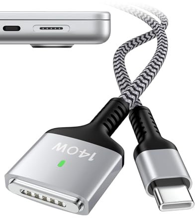 Macbook Pro Charger Cord, 140w Usb-C To Magsafe 3 Cable Apple Fast Charging Cable Magnetic Mac Usb C Mag safe Usbc For Macbook Pro 16/14 Inch, Mac book Air 15/13 Mag Safe Power Line Laptop Long 6 Feet