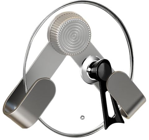 Topfdeckel-Halter, 18,5 x 5 x 3 cm, Wand-Pfannen-Organizer, Saugnapf, drehbarer Topfdeckel- , ohne Bohren, Abdeckung, Saugnapf, Aufbewahrungshalter, Wandmontage, Deckel für Küchenschrank, Fliesen