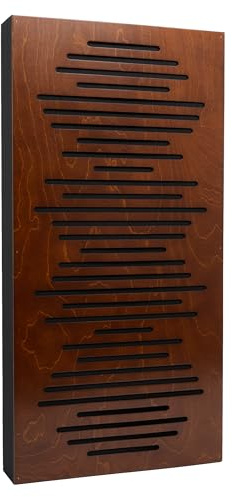 Akustikpaneele Bluetone WaveFuser PRO, Schalldämmung Akustikplatten, Akustik Diffusor Wand, Acoustic Panel, Dekorative Wandpaneele, Akustikelemente für Studio Büro Haus (Walnuss, 100x50x10cm)