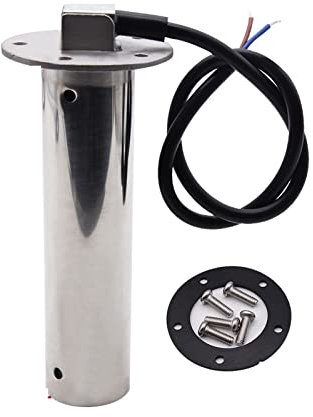 QZCX Fuel Level Gauge, 0-190ohm 240-33 Ohm Boat Car RV Holding Tank Level Sensor 52MM Waste Gauge With 7Color Backlight Waste Water Sender Unit Sewage,for Fuel Tank Level Monitoring(400mm-190)